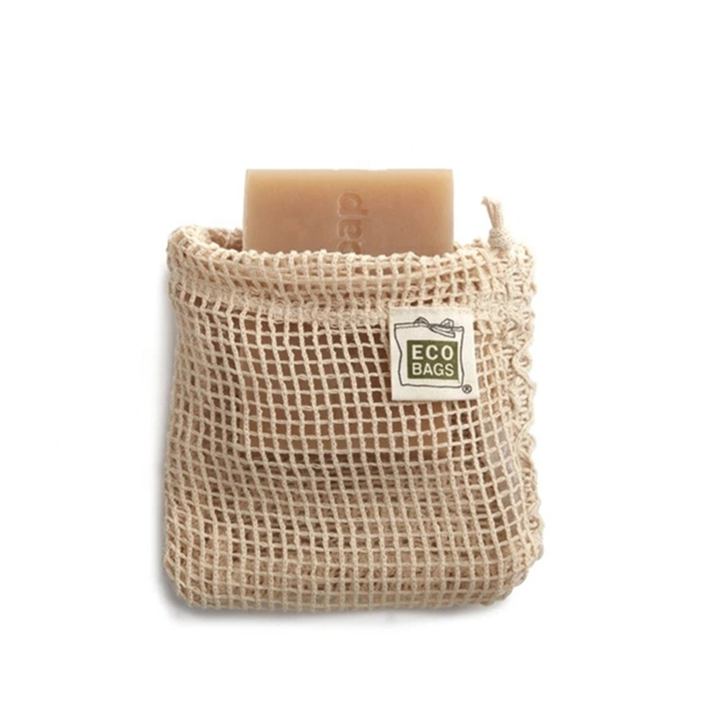 with tag natural recycle sisal organic cotton drawstring pouch mesh net soap bag