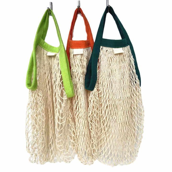 Reusable Shopping Produce Cotton Mesh Tote Bag