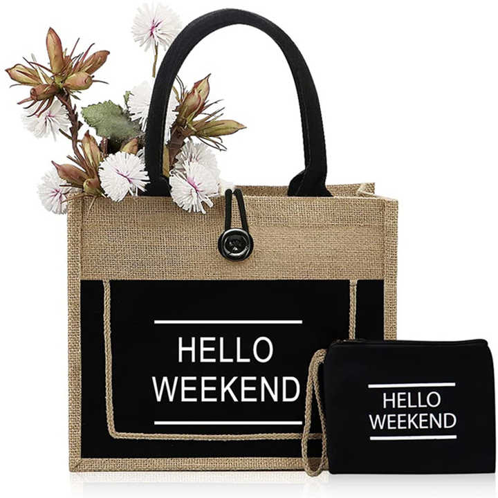 Custom lifestyle bags durable tote bag for Promotion jute bags wholesale textile packaging