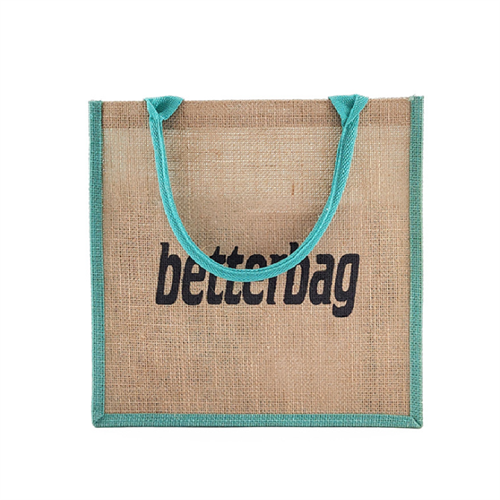 Fashion Custom Logo Printing Women's Linen Handbag Reusable Travel Handle Gift Shopping Product Tote Jute Bag