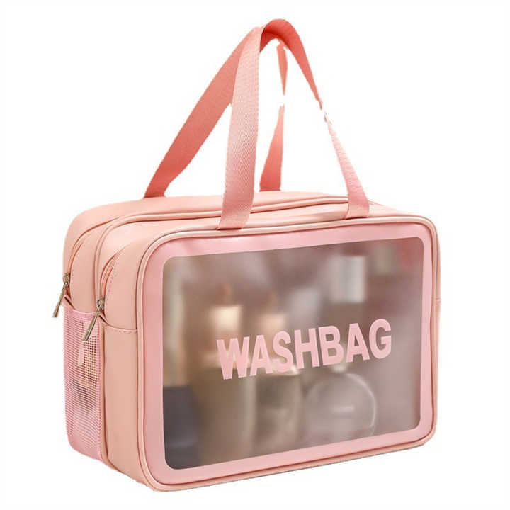 Portable Travel Cosmetics Storage Custom Logo PU Transparent Toiletry Pouch Clear Makeup PVC Cosmetic Bag