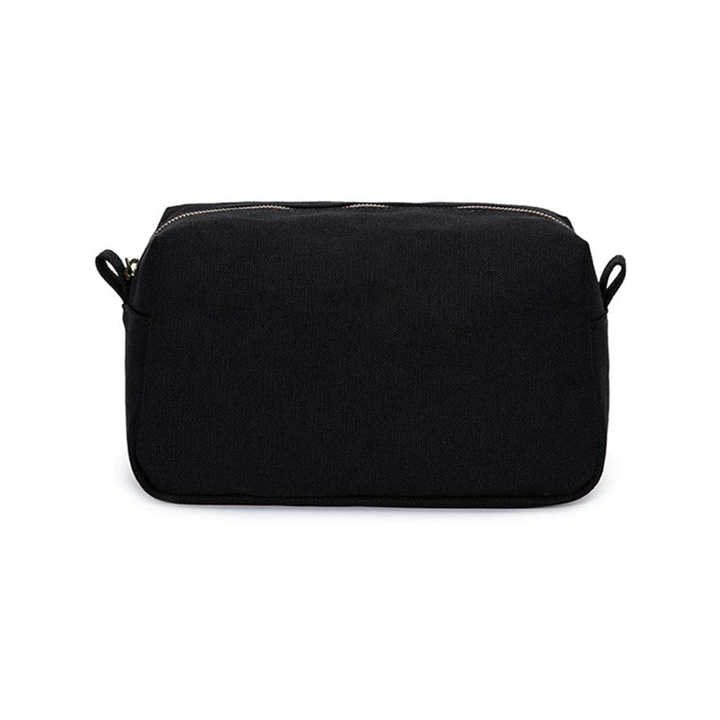 Black canvas bag zipper cotton cosmetic packaging bag Women Girls Gifts Portable Water-Resistant Daily Storage bag