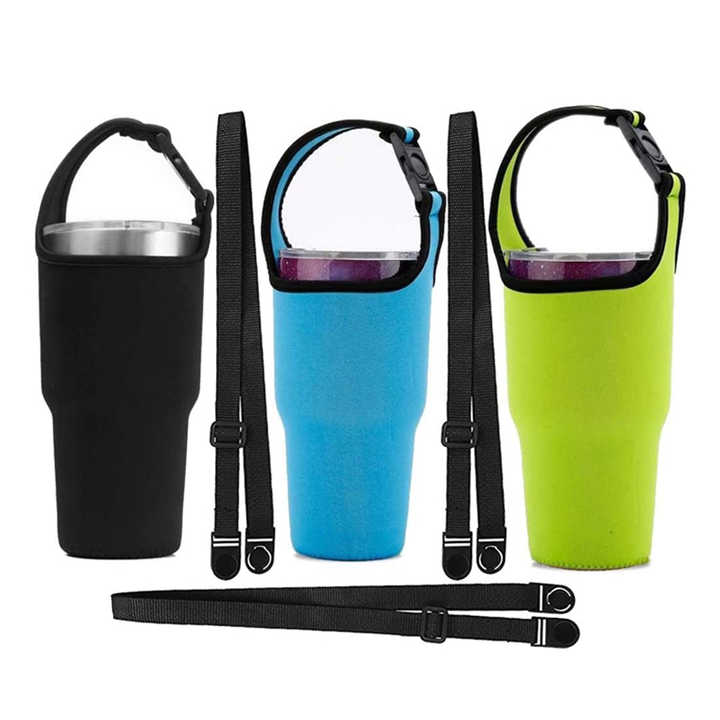 Reusable Portable Coffee Cup Tumbler Sleeve Tote Bags Neoprene 30 OZ Tumbler Carrier Holder