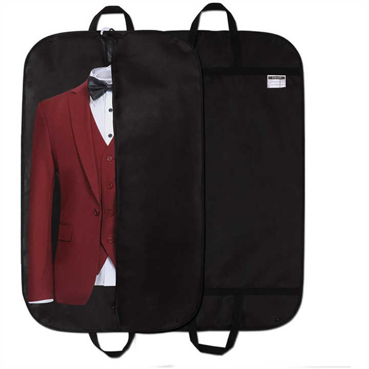 Custom Black Man's Suits Dust Cover Wholesale Garment Bags Printing LOGO Folding Travel Suit Bags For Clothes