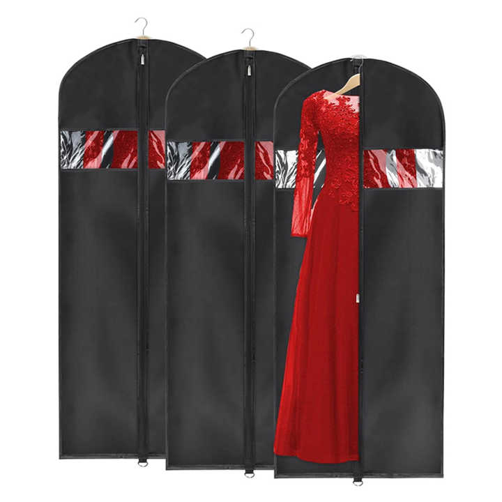 Custom logo 600 denier polyester breathable clothes cover long bridal gown non woven wedding dress garment bag