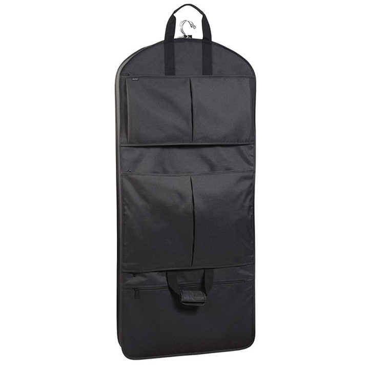 Custom With Logo Zipper Biodegradable Non Woven Oxford Carrier Dust Luxury Dress Travel Cotton Suit Cover Garment Bags