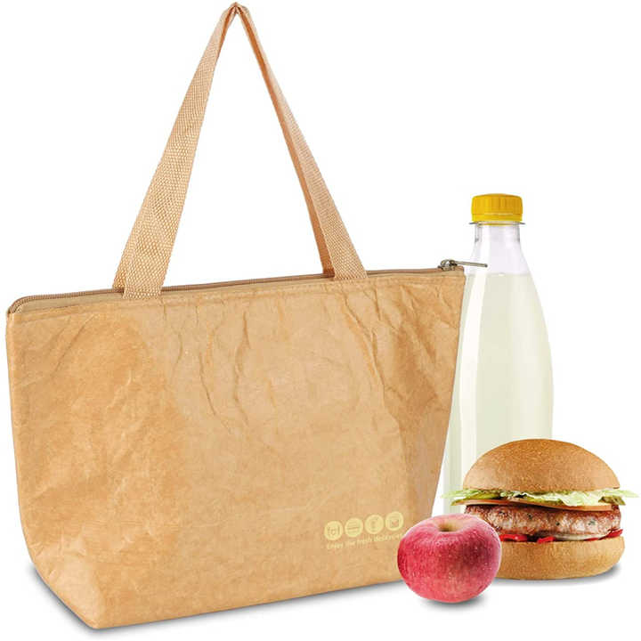 Hot Cold Food Zipper Washable Durable Tyvek Reusable Insulated Dupont Paper Lunch Tote Bag