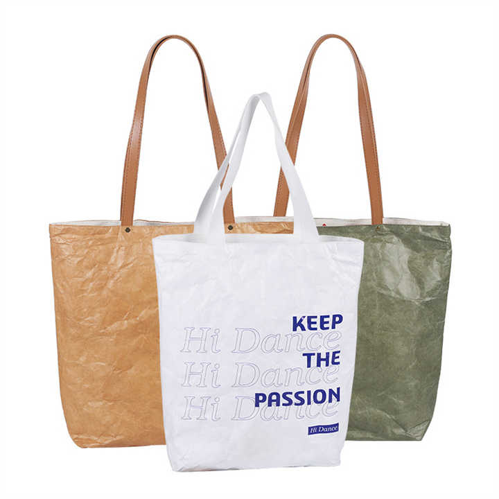 ECO Friendly Material custom logo reusable shopping bags light dupont tyvek paper grocery bag