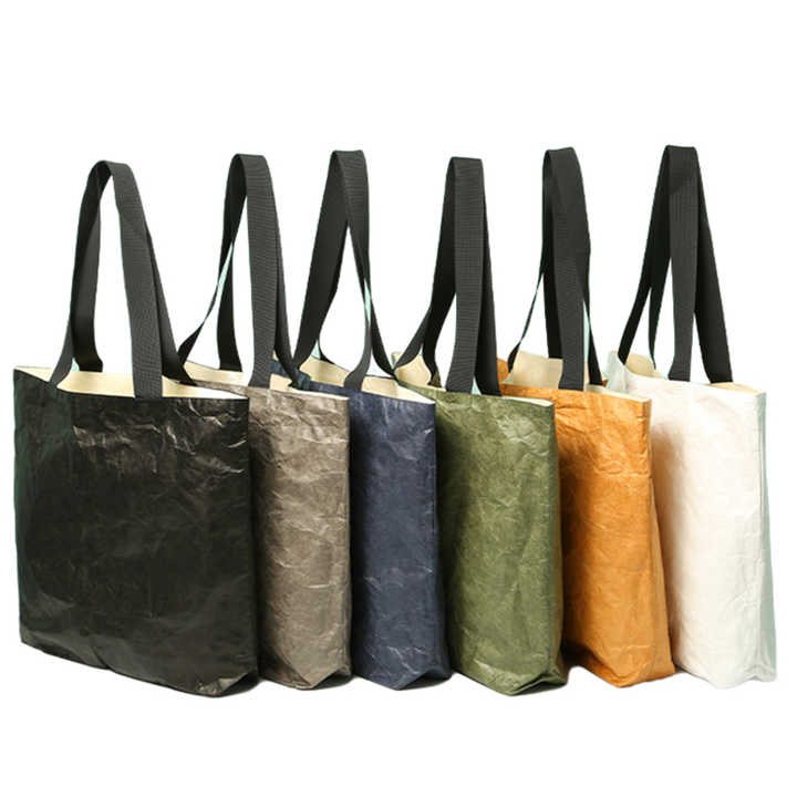 Blank Reusable Washable Handle Waterproof Water Resistant Tyvek Kraft Special Dupont Paper Tote Shopping Bags