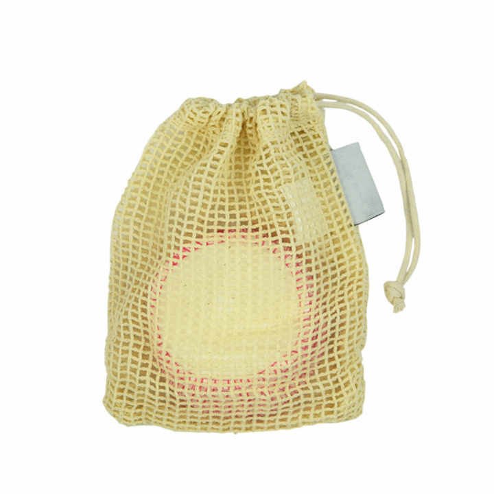 Customize bamboo natural recycle organic net drawstring pouch cotton soap bag mesh