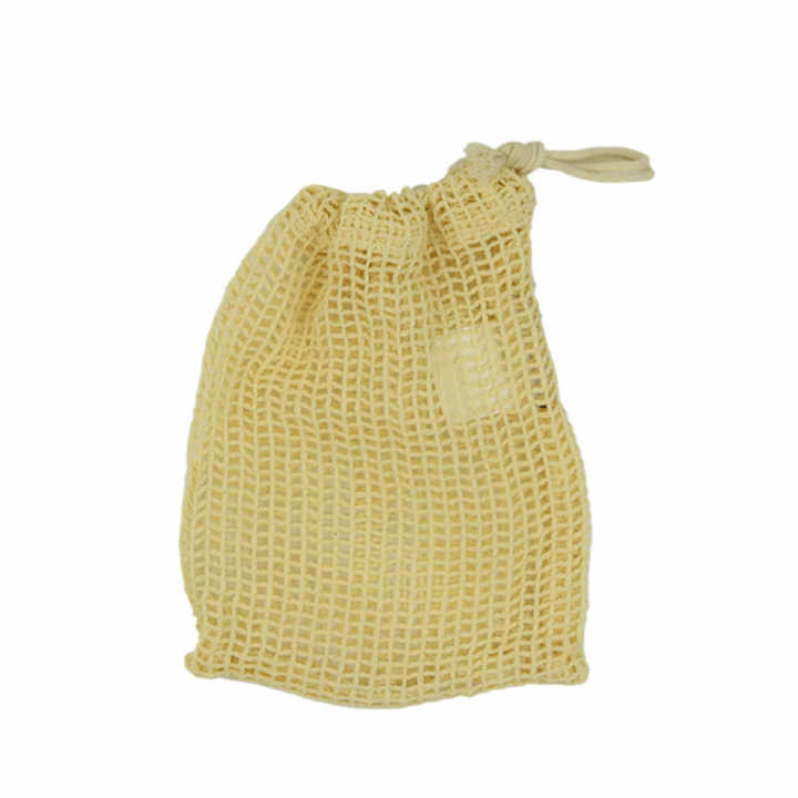 Grocery reusable organic natural net pouch drawstring soap small cotton mesh bag