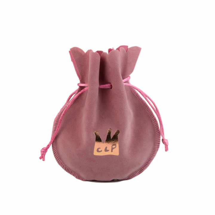 Custom With Printed Logo Gift Suede Pouch Velvet Jewelry Drawstring Bag