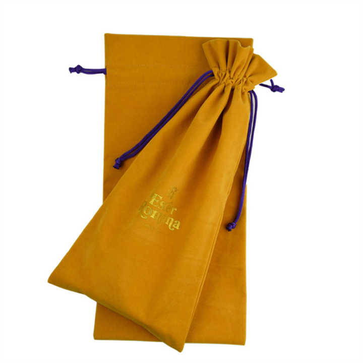 Custom Size Color Velvet Fabric Jewelry Pouch Small Drawstring Storage Packing Bag with Custom Logo Printed