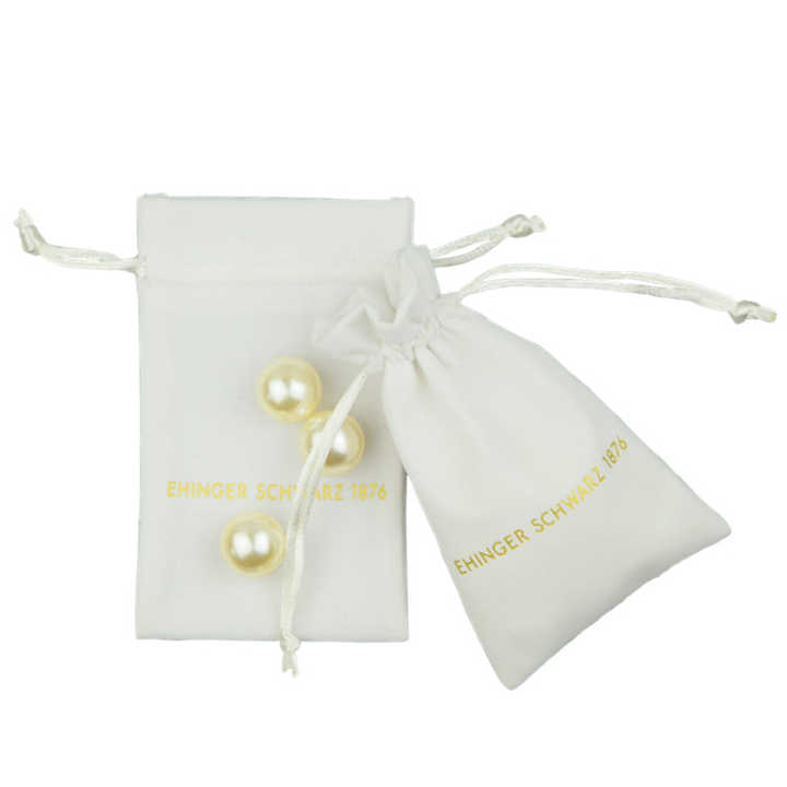 Custom Logo White Drawstring Jewelry Packaging Pouches Bags Wedding favor Bags Jewel Velvet Pouch