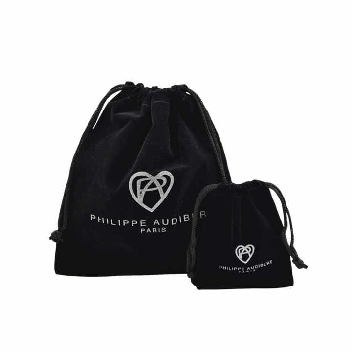 Custom With Printed Logo Velvet Pouch Bag Wholesale Gift Drawstring Velvet Bag Packaging For Jewelry