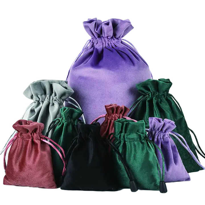 RPET Custom With Printed Logo Gift Pouch Drawstring Velours Velure Velutum Dutch Velvet Bags