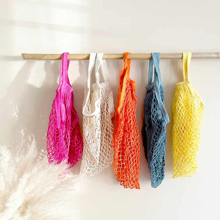 Net Shopping Reusable Produce Tote Cotton Mesh Bag