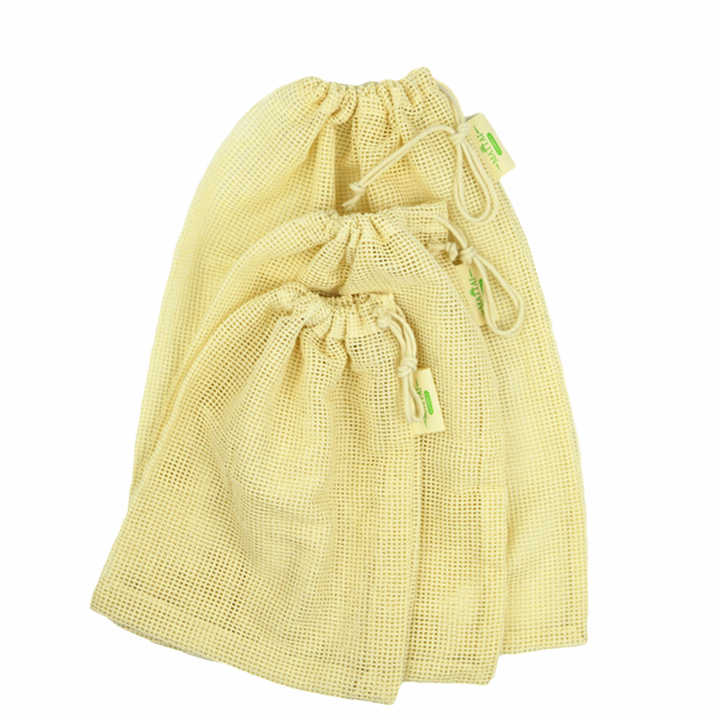 New product Hot Sale Friendly Reusable Produce Shopping cotton mesh produce bags set drawstring cotton drawstring mesh bag