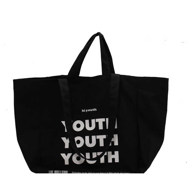 Wholesale black Canvas Organic Cotton Bag Canvas Shopping Bag Canvas Foldable Reusable Bag Shopping